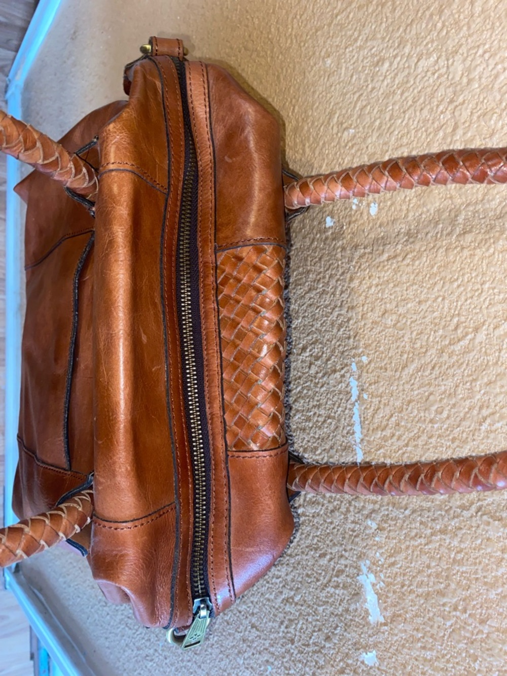 Large Patricia Nash Brown Woven Leather Shoulder Bag - Picture 12 of 12